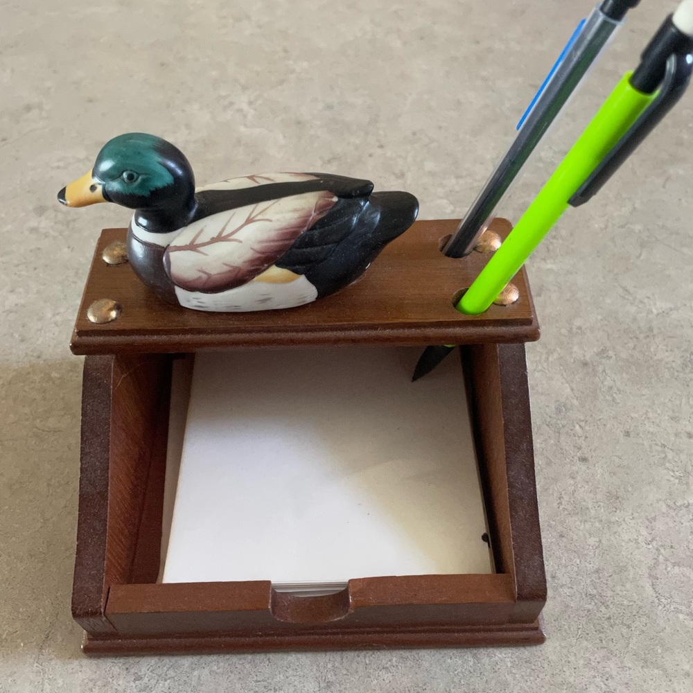 Mallard note and pencil holder